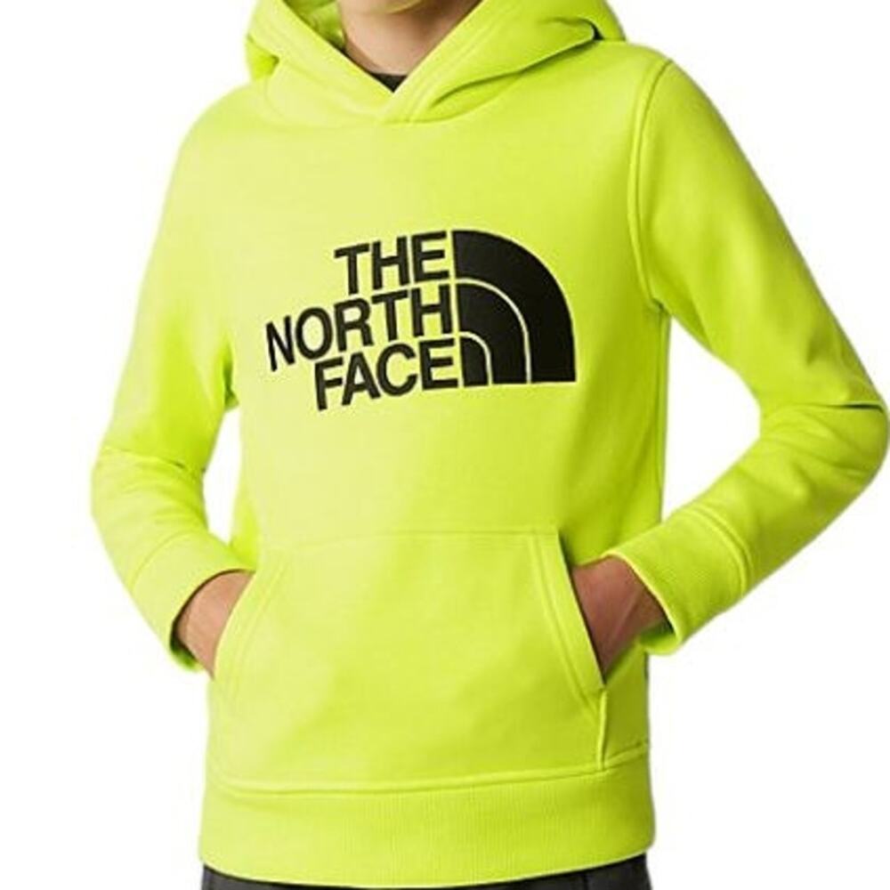THE NORTH FACE Half Dome Hoodie Sweatshirt Spell Out Women M Neon Yellow/Green
